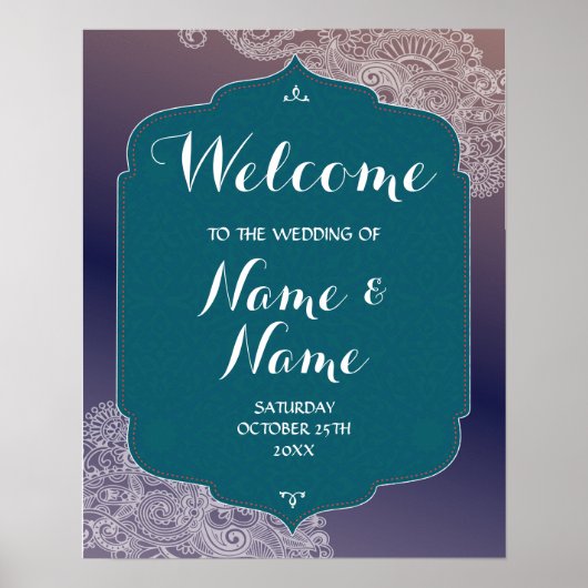 Affiche de bienvenue pour mariage Nuits arabes Aff (Devant)