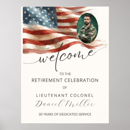 Affiche de bienvenue pour retraite militaire avec (Devant)
