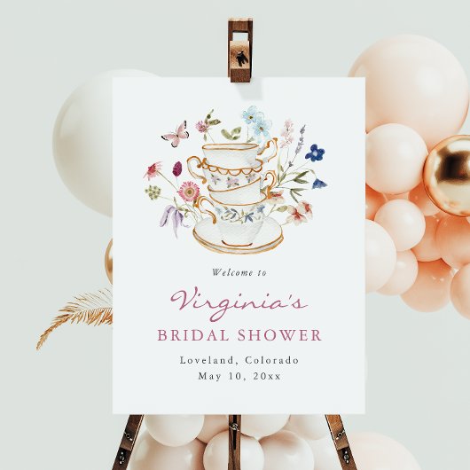Affiche de bienvenue pour thé de mariage