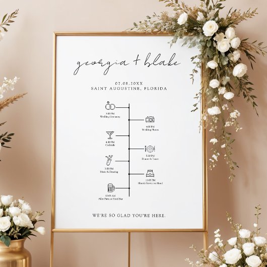 Affiche de bienvenue pour un calendrier de mariage