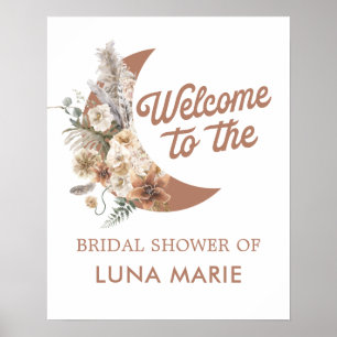 Affiche de bienvenue pour une baby shower bohème L