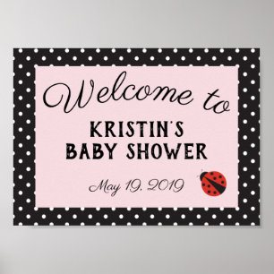 Affiche de bienvenue pour une baby shower coccinel