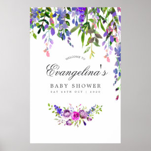 Affiche de bienvenue pour une douche de couleur ul
