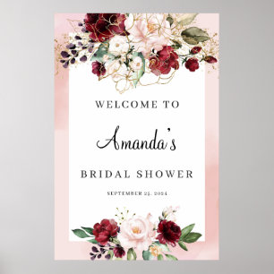 Affiche de bienvenue pour une douche de mariage fl