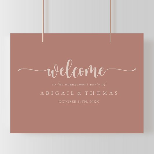 Affiche de bienvenue pour une fête de fiançailles 