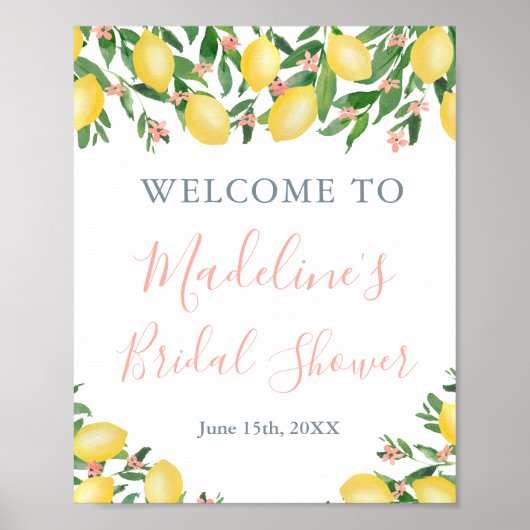 Affiche de bienvenue pour une fête de mariage aux  (Devant)