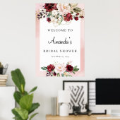 Affiche de bienvenue pour une fête prénuptiale flo (Bureau à domicile)