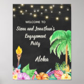 Affiche de bienvenue pour une soirée luau tropical (Devant)