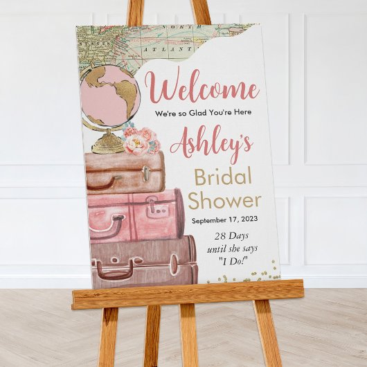 Affiche de bienvenue pour valise de voyage