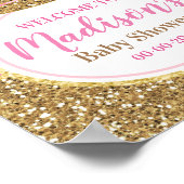 Affiche de bienvenue princesse rose fille douche o (Coin)