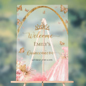 Affiche de bienvenue Quinceanera acrylique gelée | (Neutre)