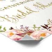 Affiche de bienvenue Rose de Fêtes des mariées flo (Coin)