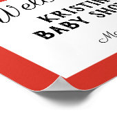 Affiche de bienvenue rouge pour baby shower coccin (Coin)