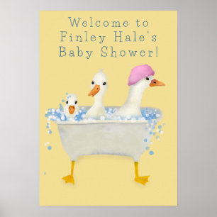 Affiche de bienvenue Rub a Dub Ducks pour Baby Sho