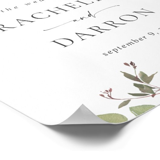 Affiche de bienvenue rustique Eucalyptus (Coin)