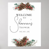 Affiche de bienvenue rustique - Fête des mariées d (Devant)