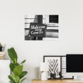 Affiche de bienvenue Rustique S'Il Vous Plaît Veni (Bureau à domicile)