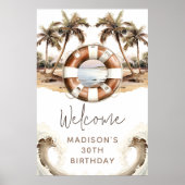 Affiche de bienvenue Sand Birthday Beach Party (Devant)