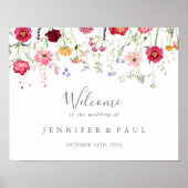 Affiche de bienvenue simple du Mariage Fleur sauva (Devant)