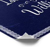 Affiche de bienvenue | Simple Mariage en pierre bl (Coin)