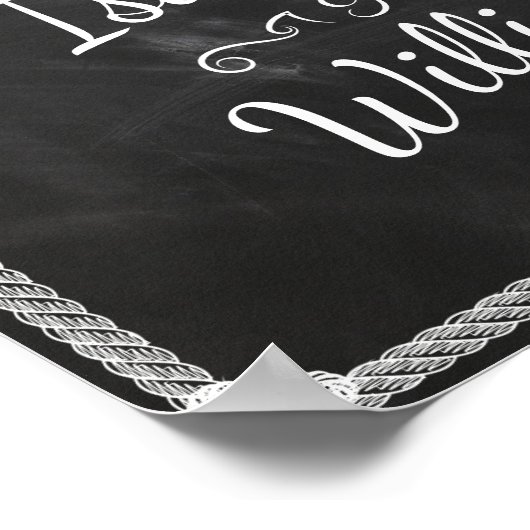 Affiche de bienvenue | Simple Mariage noir rustiqu (Coin)