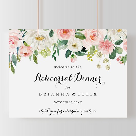 Affiche de bienvenue simple pour le dîner de répét