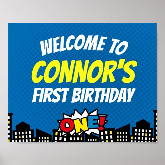 Affiche de bienvenue Superhero (Devant)