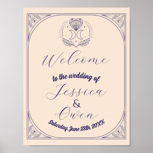 Affiche de bienvenue Tarot Coeurs Mariages Crystal (Devant)