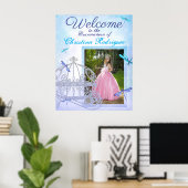 Affiche de bienvenue Turquoise & Blue Quinceañera (Bureau à domicile)