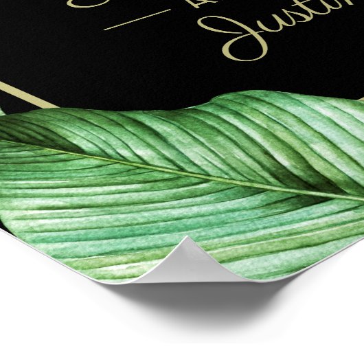 Affiche de bienvenue verte tropicale (Coin)