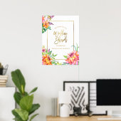 Affiche de bienvenue wedding shower | Aquarelles t (Bureau à domicile)