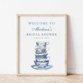 Affiche de bienvenue Wedding shower du Blue Bridal