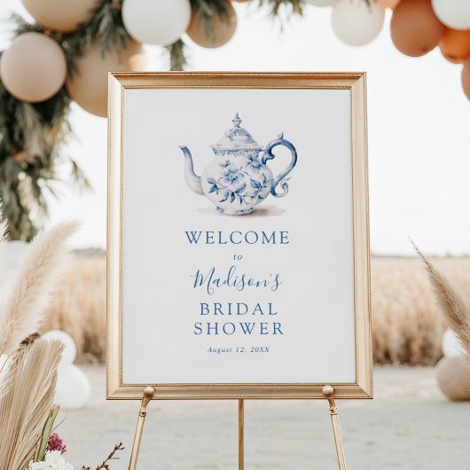 Affiche de bienvenue Wedding shower du Blue Bridal
