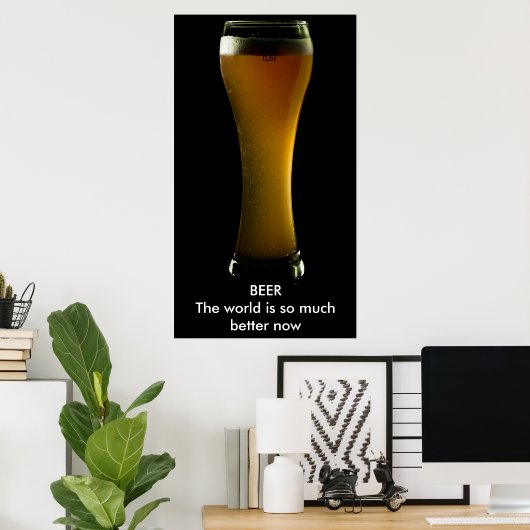 Affiche de bière avec texte (Bureau à domicile)