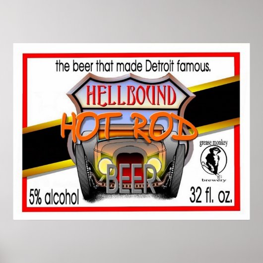 affiche de bière de canne à eau chaude (Devant)