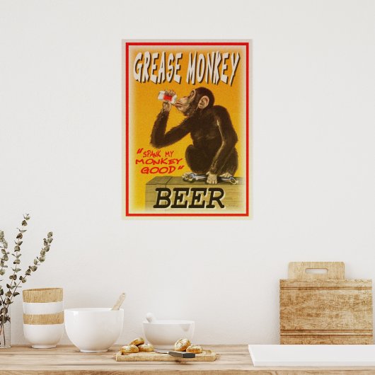 affiche de bière de singe graisseux (Cuisine)