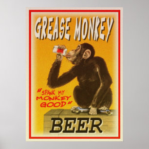 affiche de bière de singe graisseux