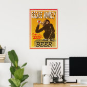 affiche de bière de singe graisseux (Bureau à domicile)