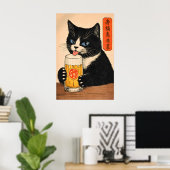 Affiche de bière pour chat japonais, impression de (Bureau à domicile)