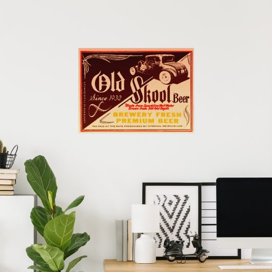 affiche de bière vieille skool (Bureau à domicile)