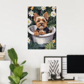 Affiche de Biewer Terrier dans une baignoire, Chie (Bureau à domicile)