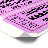 Affiche de billet de karaoke sous la douche rose (Coin)