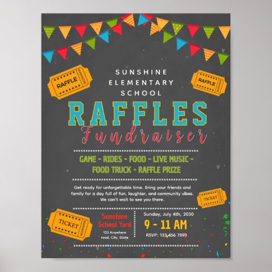 Affiche de billet de tombola éditable pour collect (Devant)