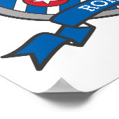 Affiche de blason d'héraldique de nom de garçon Ro (Coin)