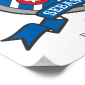 Affiche de blason d'héraldique pour le prénom Séba (Coin)