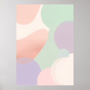 Affiche de blob abstrait pastel Formes organique