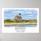 Affiche de Block Island Rhode Island, aquarelle (Devant)