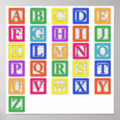 Affiche de blocs alphabet bébé (Devant)