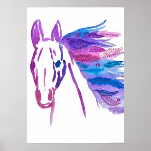 Affiche de Bohème sauvage de cheval par Megaflora