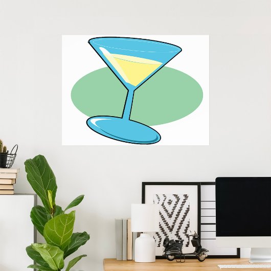 Affiche de boisson Martini dans un verre